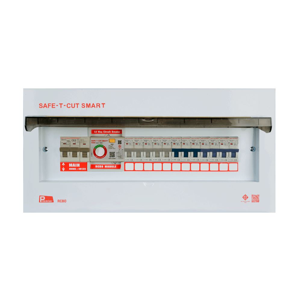 ชุดตู้คอนซูเมอร์ 12 ช่อง เบรคเกอร์กันดูด 63 แอมป์ เซฟ-ที-คัท สมาร์ท รุ่น PREMIER RCBO_0